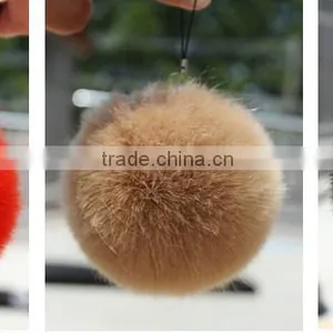 Hot Sale Fake Rabbit Fur Balls Unisex Keyring 9cm Size Fashion Accessories thumbnail-3