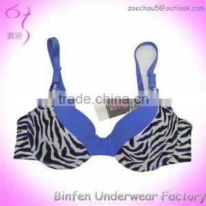 Young Zebra Print Thin Cup Ladies Bra Underwear thumbnail-1