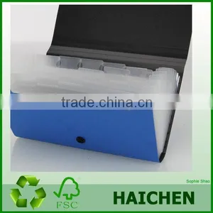 7.09" X 4.41" Haichen13 Pockets Plastic Expanding File Box Document Case Bag for Office (Blue) thumbnail-4