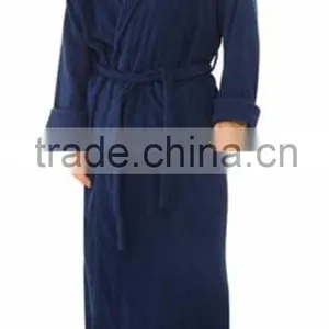 Wholesale Soft Warm Mens' Fleece Cotton Bathrobe thumbnail-2