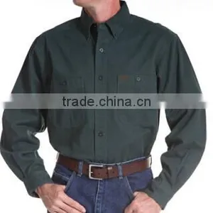 2014 Men Khaki Work Shirts thumbnail-1