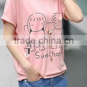 Han Edition 2015 the New Female T-shirt With Short Sleeves Big Yards Leisure T-shirts of Cartoon Printed t Shirt thumbnail-2