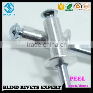 HOT SELLING OPEN END MANUFACTURER BUTTON HEAD ALUMINUM PEEL TYPE RIVETS thumbnail-5
