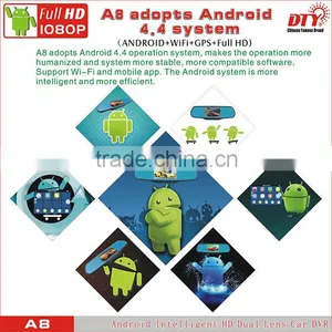 DTY Android Car Wireless Rearview Mirror With Reversing Camera, Rear View Mirror Camera Car Dvr , A8 thumbnail-2