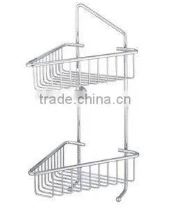 Bathroom Chromed Brass Basket -China Double Layer Brass Baske LX-8079 thumbnail-1