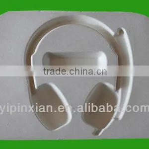 New 100% Biodegradable Protective Headphone Molded Pulp Paper Trays Packing thumbnail-1