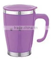 2014 New Design Hot Sale Double Wall Stainless Steel Auto Plastic Mug thumbnail-1