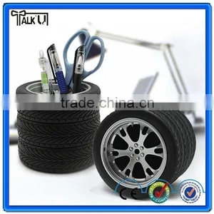 Hot Sell Black Color Resin School Tire Pen Holder/office Tyre Pen Container thumbnail-1