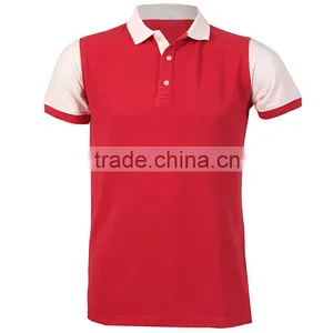 Mens Two Tone Short Sleeve Polo Shirts thumbnail-1