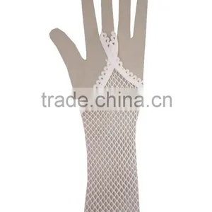 Fishnet Long Gloves Party Fancy Dress Bride Wedding Mesh Glove thumbnail-6