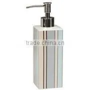 Colourful Stripe Ceramic Basin Counter Set Lotion Bottle Soap Dish Toothbrush Holder Tumbler thumbnail-1