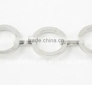 Copper Mother-Son Chains, Chains for Jewelry, Nickel Free, Silver Color, (CH100-CK26-S) thumbnail-1