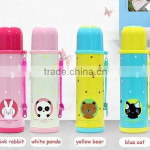 Candy Color Children Vacuum Flask With Cute Animal Printings thumbnail-3