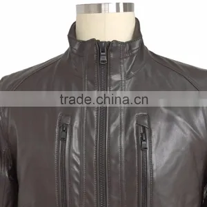 Mens Spring and Autumn Leather Jacket 2016 thumbnail-4