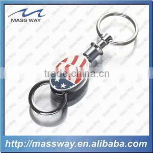 High Grade Promotion Custom 3D USA Flag Metal Key Chain thumbnail-1