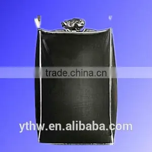 Coated Black Color Fabric Big Bags/bottom Spout With Star Closure/cheap Black Sift-proof Baffle Bags thumbnail-1