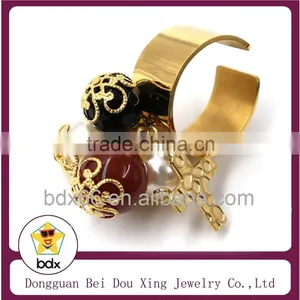 Handmade Stylish Stainless Steel Catholic Religious Our Father Jesus Cross Finger Rings With Colorful Pearls Made In China thumbnail-2