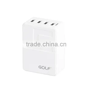 6 A USB Power Adapter Wall Charger 4 Port With Foldable US EU Plug thumbnail-6