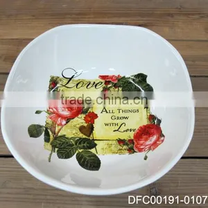 Wholesale Rose Decal Ceramic Salad Plate thumbnail-1