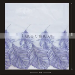 POLYESTER WITH LUREX LEAF DESIGN EMBROIDERY LACE thumbnail-1