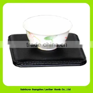 Manufacturer PU Material Embossed PU Leather Coaster Guangzhou 16033 thumbnail-1
