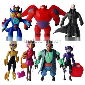 (Factory Supply) 9pcs 2016 Wholesale Big Hero 6 Pvc Mini Figure Toy, Plastic Custom Action Figure, 3D Cake Toppers thumbnail-1