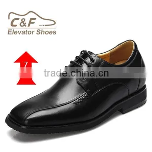 Italian Men Leather Casual Shoes With Invisible High Heel thumbnail-1