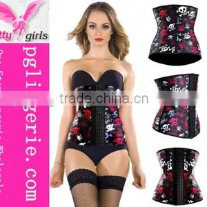 Skull Pattern of Latex Sport Waist Cincher and Waist Trainer Corset thumbnail-6