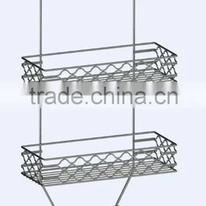 Bathroom Shelves Shower Caddy and Teak Tension Pole Caddy thumbnail-1
