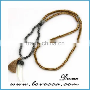 Good Quality Wholesale Fashion Beads Stone Tassel Necklace Pendant thumbnail-4