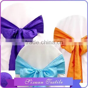 2016 Newest Product Crinkle Colorful Taffeta Chair Sash for Wedding&Christmas Party thumbnail-1