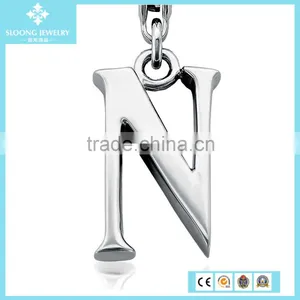 Simple Metal Fashion Letter F Charm in Sterling Silver thumbnail-6