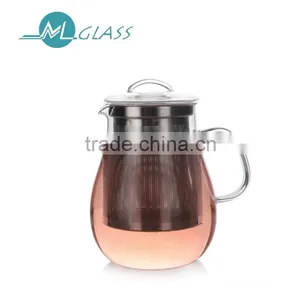 1000ml Glass Water Pot With Stainless Steel Infuser Handmade Glassware N6490 ML Glass thumbnail-1