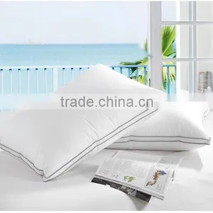 Cotton Gray Piping White Duck Down Gusset Pillow thumbnail-1