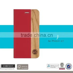 China Market Wholesale Cell Phone Case 4.7 Inch /wood Style for Iphone 6 Case Wallet / 4.7" Inch PU Leather Mobile Phone Case thumbnail-3