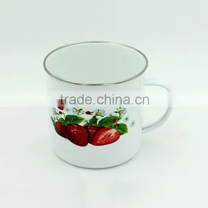 2016 New Flower Printing Carbon Steel Custom Made Enamel Camping Mug thumbnail-1