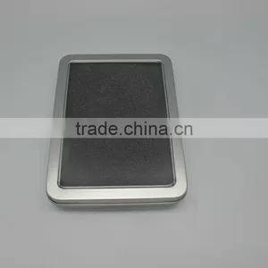Rectangular Shape Window Tin Box With Hinge Lid for Watch thumbnail-1