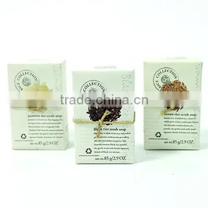 Christmas and New Year's Gift: Rice Scrub Soap Set in Basket thumbnail-3