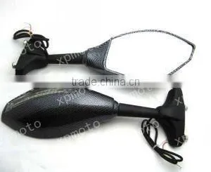 Universal LED Turn Signal Mirrors for Honda Suzuki Yamaha BLACK COLOR thumbnail-1