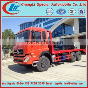Flatbed Trucks to to Carry Excavator , Dongfeng Slide Flat Bed Recovery Truck thumbnail-1