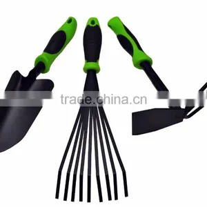 3-Pieces Garden Tool Set, Trowel, Fan Rake and Culti-Hoe thumbnail-1