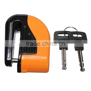 Orange 6mm Security Motorcycle Motorbike Sturdy Wheel Disc Brake Lock Safety Alarm / Key thumbnail-2
