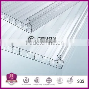Zhejiang Haining 10-year Warranty 16mm 7-wall Diamond Structure Locking Polycarbonate Hollow Sheet 1040mm thumbnail-3
