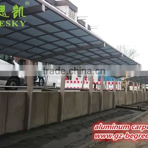White Polycarbonate Roof Sheet Two Car Metal Frame Aluminum Car Wash Shelter for Car Packing thumbnail-5