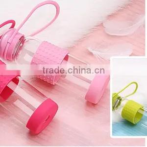Durable Glass Water Bottle With Colorful Soft Silicone Sleeve thumbnail-2