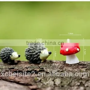 Cy307 Miniature DIY Fairy Garden Accessories 3pcs/set,two Hedgehog and One Mushroom thumbnail-1