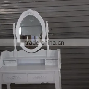 European Style White Wooden Dressing Table With Stool/K/D Dresser/modern Style Dressing Table thumbnail-3