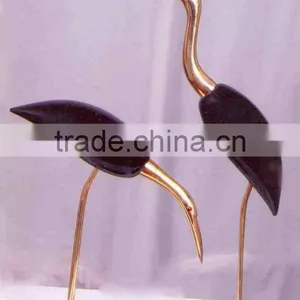 Black Antique Crane Bird Pair, Wedding Gift Crane Pair Set, Crane Bird Table Home Decoration thumbnail-1