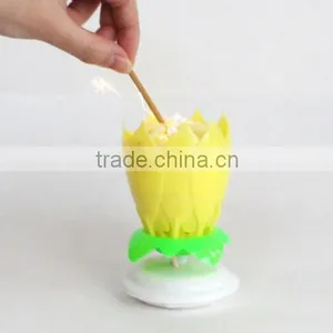 the Most Popular Happy MUSIC Birthday Lotus Flower Candle Export in 2015 thumbnail-2