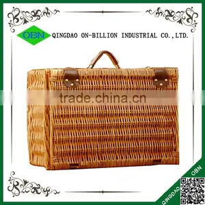 Cheap Vintage Rustic Outdoor Camping Basket Wicker Picnic Basket Set thumbnail-5